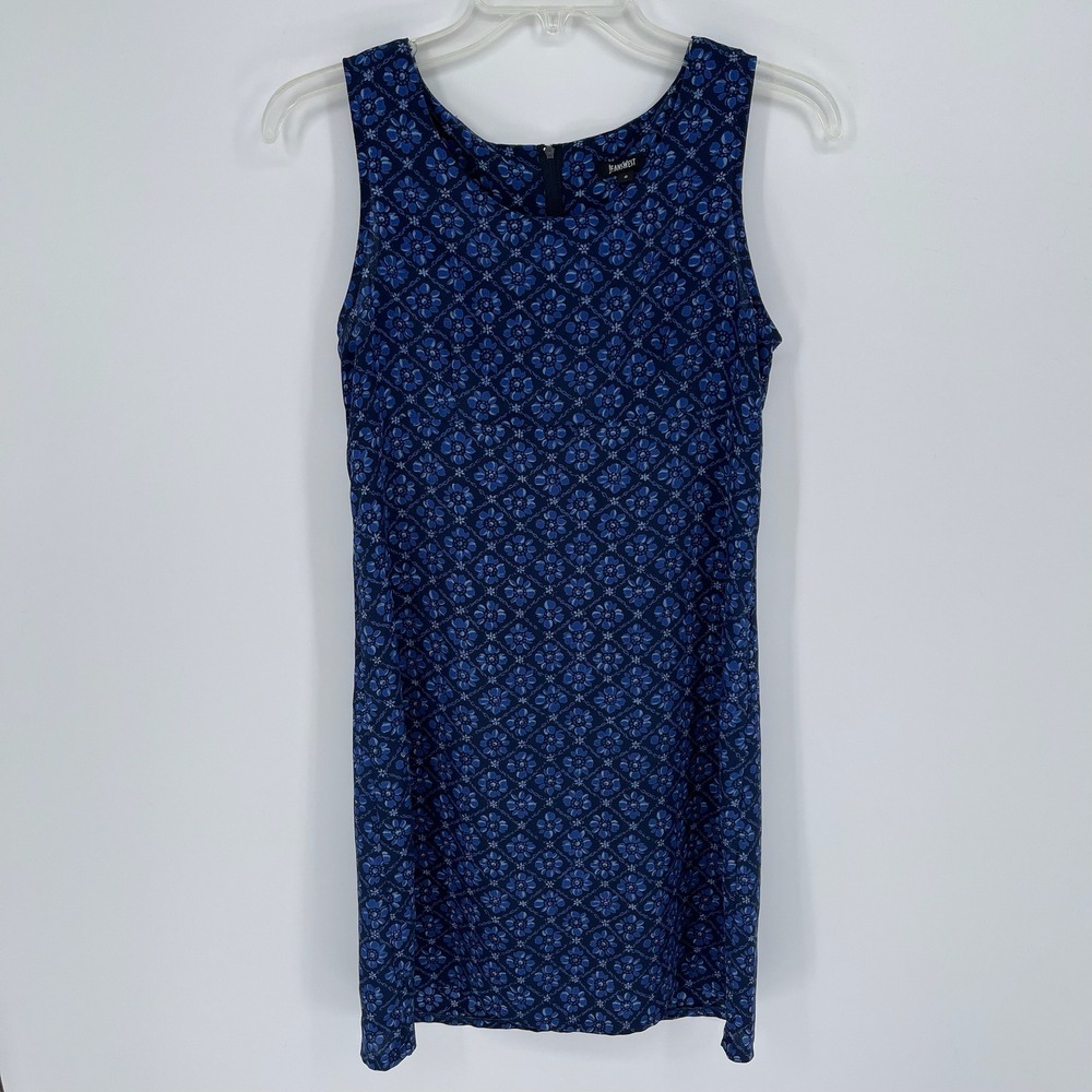 Jeanswest Women's Blue Floral Sleeveless Shift Mini Dress Size‎ 8